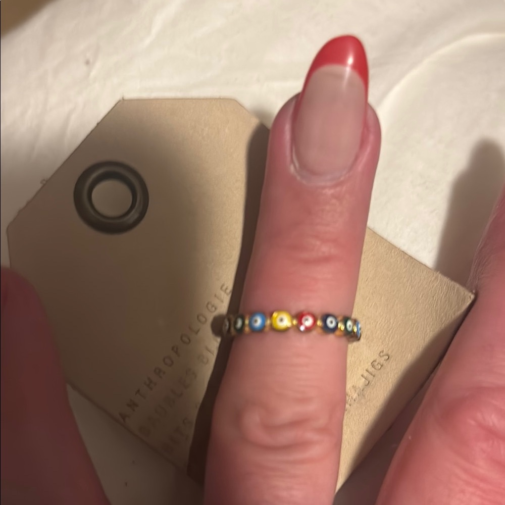 Anthropologie Red and Blue Gemstone Ring Jewelry